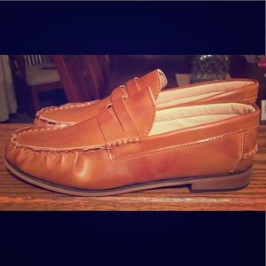 Brown leather oxfords